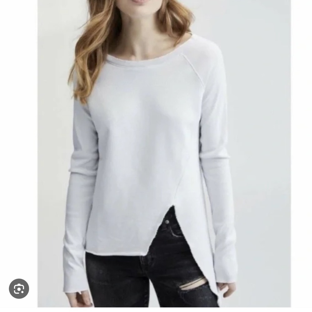 Frank & Eileen White Asymmetric Sweatshirt